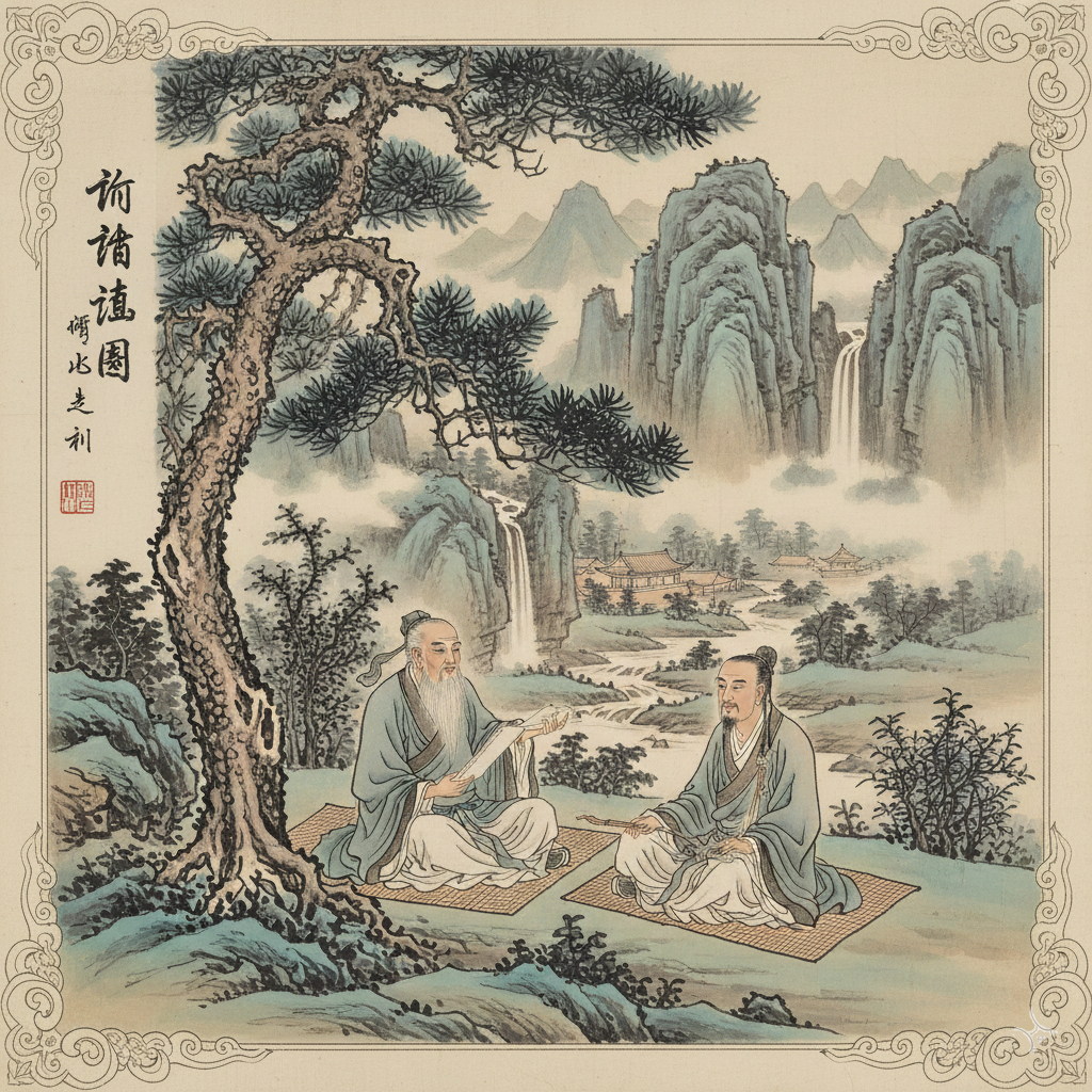 Lao Tzi and Tchuang Zi Conversing, The Wholistic Center, All Rights Reserved 2026-2030
