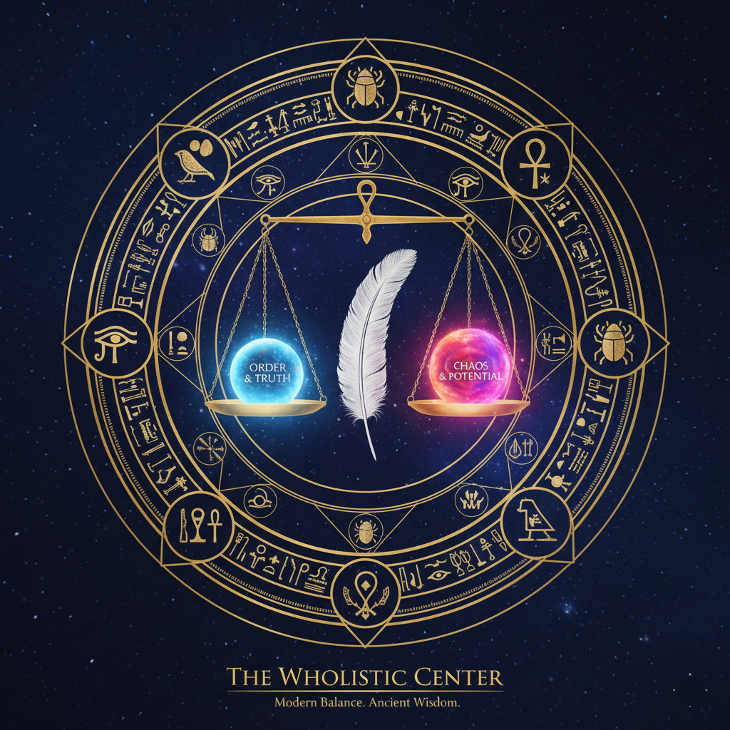 Maat and Isfet Hieroglyphs, The Wholistic Center. All Rights Reserved, 2026 - 2030